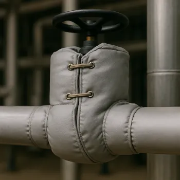 Valve industrielle isolée avec matelas isolant démontable sur réseau vapeur